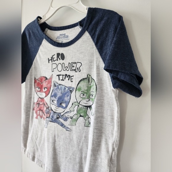 PJ Masks Super Hero Power Time Raglan T Shirt Top Kids Size 5T Disney - Picture 8 of 10
